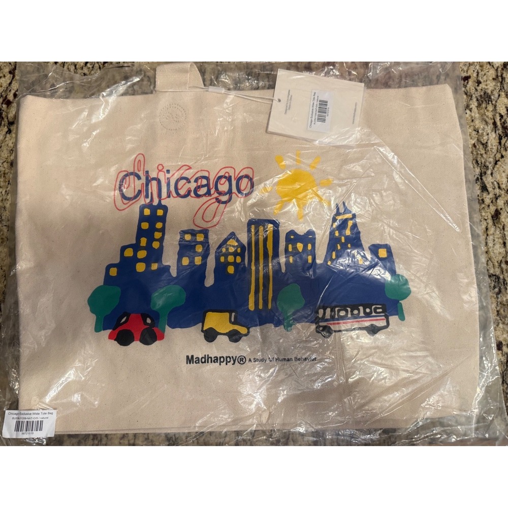 Madhappy Chicago Exclusive Wide Canvas Tote Bag NIB/NWT